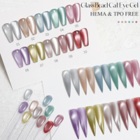 HEMA TPO FREE Vernis Gel Effet Œil de Chat Perles de Verre Légères 10 Couleurs Gelée Haute Qualité 9D Cristal UV Kit de Vernis à Ongles en Gel