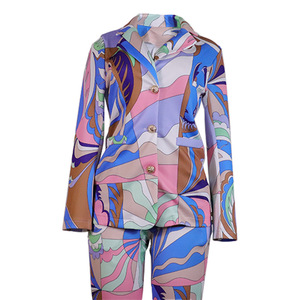 MZL1376 Completo Elegante Autunnale da <span class=keywords><strong>Donna</strong></span> con Stampa Floreale e Pantaloni, Tailleur da Ufficio per Donne - Product Image 5