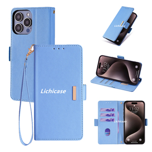Étui portefeuille à rabat avec boucle magnétique Lichicase pour Realme 15 15 Pro GT7 GT <span class=keywords><strong>7T</strong></span>, étui en cuir PU avec cordon, <span class=keywords><strong>coque</strong></span> de téléphone - Product Image 4
