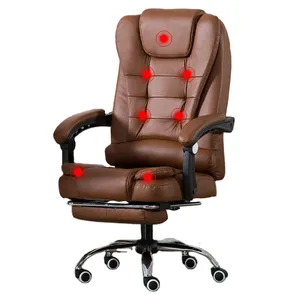 Chaises de bureau de massage exécutif pour banquets de groupe 2024 chaise de bureau en cuir PU noir bon marché avec repose-pieds