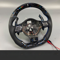 Volant en fibre de carbone LED pour Volkswagen Golf 6 Polo Gti Mk6 6r, accessoire intérieur de voiture en cuir durable
