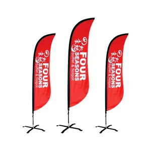 Bandiere per Banner volanti per pubblicità esterna personalizzate rettangolo a goccia lama a spirale Quill 2m 3m 4m 4.5m 5m Beach Feather Flag