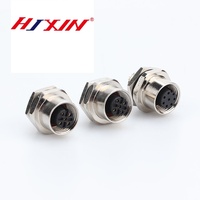 Conector de Panel PCB M8, Código A, Enchufe Metálico Impermeable de Montaje Trasero de 3/4/6/8 Pines, Enchufe con Brida