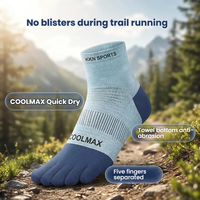 Coolmax – chaussettes à cinq doigts pour hommes et femmes, chaussettes de sport professionnelles, de randonnée, de course à pied, respirantes, à séchage rapide
