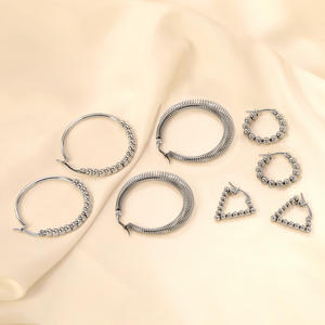 2025โรงงานใหม่ขายส่งคุณภาพสูงของผู้หญิงเครื่องประดับที่ดีหรูหราต่างหูห่วงสแตนเลสทันสมัย - Product Image 4