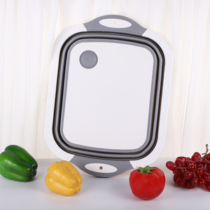 <span class=keywords><strong>Planche</strong></span> à découper pliable en plastique PP écologique, multifonctionnelle, antidérapante, pour la préparation des légumes, avec bac intégré - Product Image 3