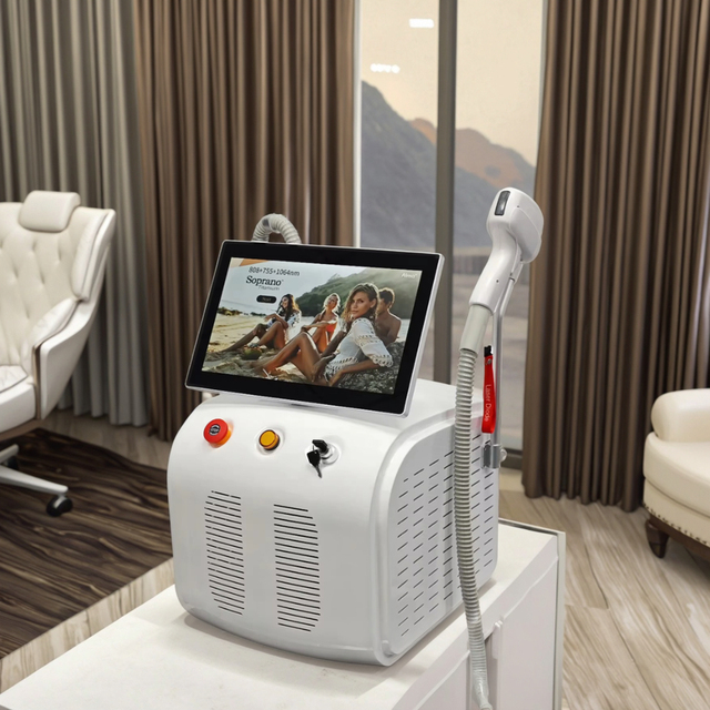 Portable 3 Wavelength 755 808 1064nm Diode Laser CE 4D Ice Cooling System Painless 808 Beauty Salon Hair Removal Machine