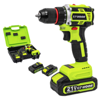 Perceuse-visseuse sans fil 21V sans balais pour l'entretien des sites, 2 vitesses, 2 batteries 2,0 Ah, perçage max. 10 mm, OEM, acier inoxydable