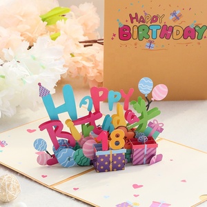 Cartolina <span class=keywords><strong>di</strong></span> <span class=keywords><strong>buon</strong></span> <span class=keywords><strong>compleanno</strong></span> fatta a mano 3D Design personalizzato per la famiglia e gli amici per uso domestico e commerciale per i messaggi dei desideri - Product Image 2