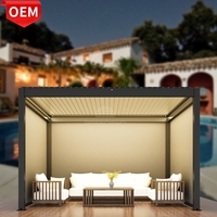 Pergola extérieure en aluminium 3x3 4x4 avec toit de terrasse imperméable et pare-soleil automatique