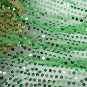 Tissu de broderie en maille à paillettes de haute qualité 9 mm, tissu de scène scintillant, <span class=keywords><strong>tulle</strong></span> en polyester, tissu à paillettes coloré - Product Image 5