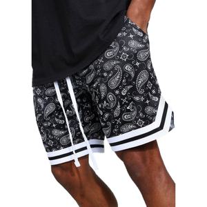 Shorts de basketball pour hommes en nylon et polyester, imprimé bandana, maille respirante, pour l'été – Vente en gros - Product Image 1