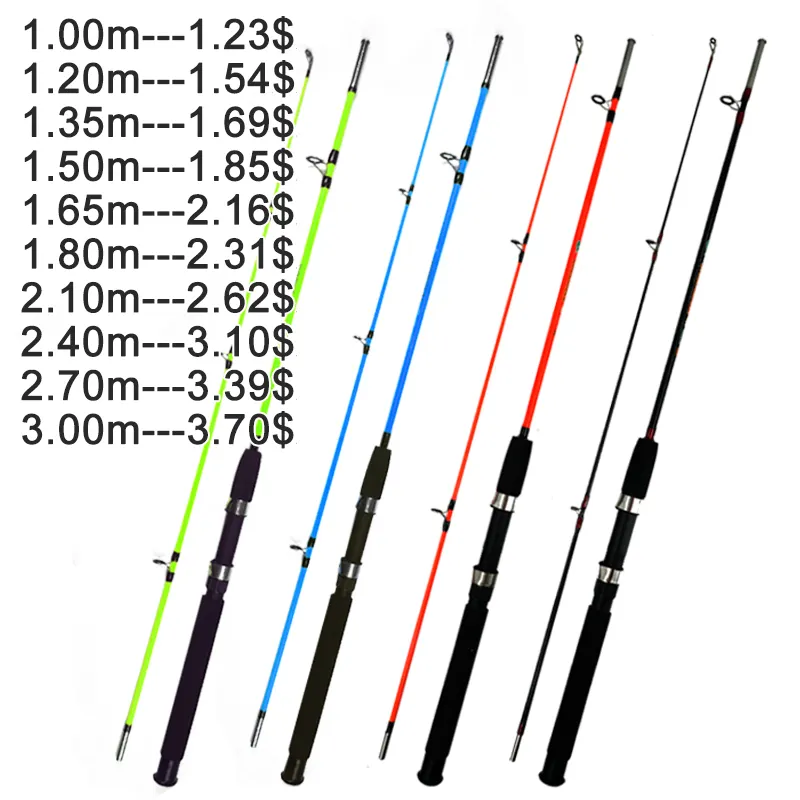 Wholesale 1.23usd 2 section solid glass fiber fishing surf rods shrimp rod Crocodile fiberglass fishing rod