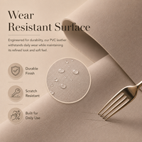 Cuir synthétique à dos tricoté, résistant aux taches d'eau et à l'abrasion, motif Nappa, cuir PVC pour l'intérieur automobile