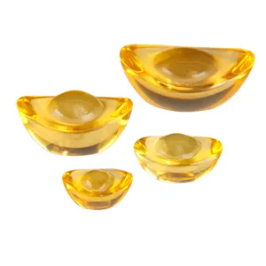 Los adornos de lingote de cristal amarillo atraen riqueza y reúnen riqueza lingotes de oro esmaltado funerales sacrificios y oraciones