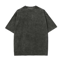 Camiseta con efecto ácido 250GSM 100% algodón de punto liso de alta calidad unisex oversize de manga corta antiencogimiento estilo vintage
