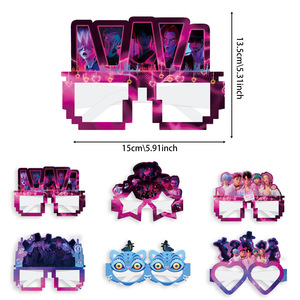Articles de table pour fête d'anniversaire sur le thème de l'anime K-POP Cartoon Demon Hunter Girl Group, bannière HBD, assiettes en papier, fournitures pour Halloween et Pâques - Product Image 3