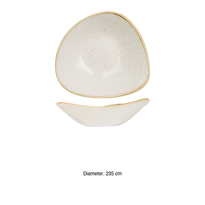 Bol triangulaire Stonecast blanc 23 cm, blanc moucheté Churchill - Product Image 3