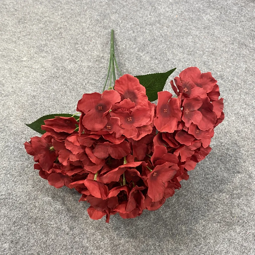 multiple color 5 heads silk hydrangea flower artificial hydrangea for Wedding Decoration