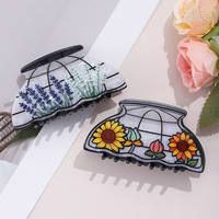 Pinces à cheveux en PVC et acétate, style pastoral lavande, design de luxe, pour femmes, accessoires pour cheveux, vente en gros, cadeaux, coiffes