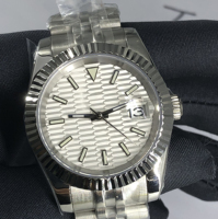 Jam Tangan Pria Mewah dari Baja Anti Karat dengan Tampilan Tanggal, Bercahaya, Tahan Air, untuk Bisnis, Mesin NH35