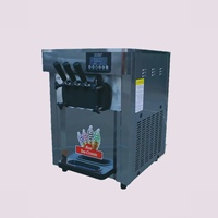 Machine à crème glacée professionnelle 20L grande capacité, en acier inoxydable durable, pour crèmes glacées molles, 2+1 saveurs mélangées, modèle de comptoir facile à utiliser