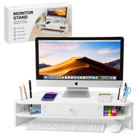 Organisateur de bureau réglable à double niveau en PVC-WPC, multifonctionnel pour fournitures de bureau, petits accessoires et articles divers