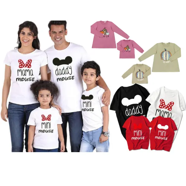 Aile eşleştirme giyim gömlek anne ve ben giyim eşleşen yetişkin bir çocuk gömlek desen pamuk T shirt