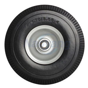 Neumático y Rueda Antipinchazos 4.10/3.50-4" de 10 Pulgadas, Neumático Sólido con Orificio para Eje de 5/8 Pulgadas, Buje con Desplazamiento de 2.2 Pulgadas para Carretilla de Mano, Carro de Jardín - Product Image 4