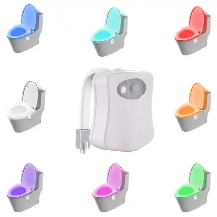 PIR Motion Sensor Toilet Bowl Light 7 Color Changing Toilet Night