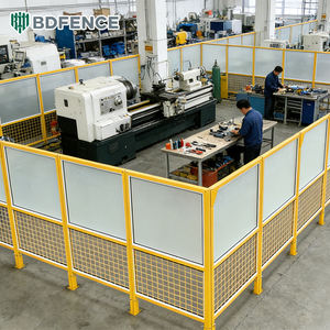 <span class=keywords><strong>Valla</strong></span> de Seguridad para Taller con Panel Acrílico, Alambre de Acero de Bajo Contenido de Carbono Soldado, Barandilla de Aislamiento Metálica Personalizada, Separación de Áreas de Planta - Product Image 4