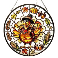 Nouvel Arrivage Direct Usine Transfrontalier Attrape-soleil en Verre Circulaire Fait Main en Relief 3D, Motif Citrouille et Chat Noir, Coloré, pour Halloween
