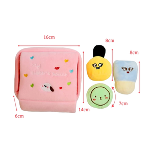 Custom High Quality New <strong>Pet</strong> <strong>Toys</strong> Cute Bite Resistance Cosmetics Snack <strong>Pocket</strong> Hide Food Squeaky Plush Chew <strong>Toy</strong> for Dog - Product Image 2