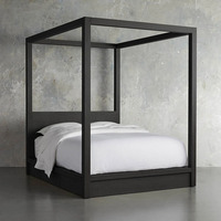 Ensemble de meubles de chambre à coucher de style antique Lit à baldaquin avec placage en bois massif Noyer.