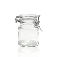 Pot en verre vide de 120 ml pour aliments, avec pince métallique et couvercle hermétique, récipient à épices 4 fl oz