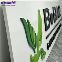 定制 3D 亚克力水晶标志牌 10 毫米透明板雕刻并喷色壁挂式标牌，适用于珍珠奶茶店店面