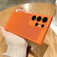 Coque PC respirante à dissipation thermique en maille pour Samsung S25 S24 S23 S22 S21 Plus Note 10 20 Ultra S20FE Ultra Fine Mat Rigide