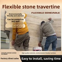Panneau décoratif en pierre de travertin romain souple, résistant à l'humidité, dalle en terre battue, carreaux muraux extérieurs flexibles