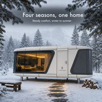 Capsule spatiale de luxe préfabriquée avec verre panoramique isolant - Pod de glamping mobile préfabriqué pour station de montagne