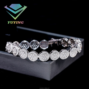925 <b>Sterling</b> <b>Silver</b> 18K Gold Plated VVS D Color Moissanite Round Brilliant Cut <b>Bracelet</b> Pass DIamond Tester GRA Certificate Gift - Product Image 3