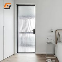 Porte moderne personnalisée Portes à double vitrage Porte vitrée à battant en aluminium insonorisée