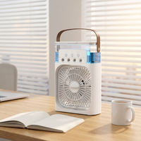 Ventilateur humidificateur à pulvérisation à cinq trous, alimenté par USB, mécanique, pour la maison, le bureau, le dortoir, fonctionnement silencieux, petit modèle