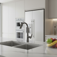 Robinet de cuisine classique moderne XILAIDUN avec poignée unique, installation monotrou, en acier inoxydable, avec cartouche céramique et douchette extractible