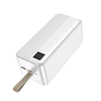 Batterie externe OEM 80000mAh 22.5W à charge rapide avec câble Micro USB intégré et câble Type-C rétractable, affichage numérique, chargeur portable pour