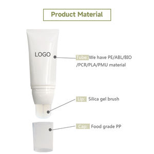 Ouxinmay Tube vide pour outils de maquillage, tube de brosse à cheveux, emballage cosmétique, tube ovale souple à presser, tube de lavage du visage avec tête de brosse en silicone - Product Image 5