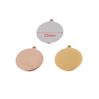 Pendentif plaque circulaire en acier inoxydable de 25/20/15/10mm d'épaisseur 1.5mm personnalisé bijoux bricolage gravé trou extérieur miroir suspendu Surface
