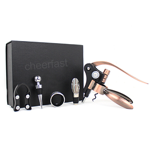 Accessoires de Bar Kit de vis de liège de bouteille de vin rouge et coupe-feuille brun lapin <span class=keywords><strong>tire</strong></span>-<span class=keywords><strong>bouchon</strong></span> ensemble d'ouvre-vin - Product Image 1
