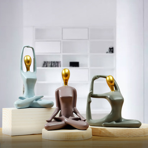 Dingyun Yoga Sculpture Resin Art Decor Home Living Room Desktop Ornament - Product Image 2
