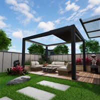 Pergola bioclimatique motorisée extérieure, imperméable, OEM, personnalisable, réglable, rétractable, en aluminium à lames orientables avec système de drainage