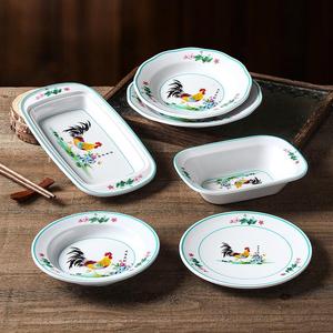 Platos de melamina Xiangyuan para restaurantes y hoteles comerciales, platos para acompañamientos, imitación de porcelana con diseño de gallo de la suerte. - Product Image 2